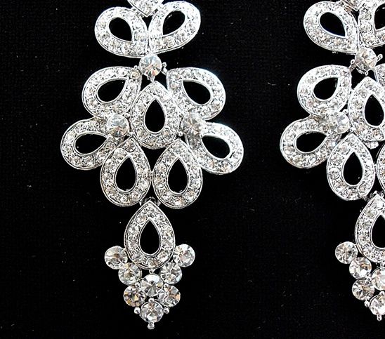 Victorian Perfect Chandelier Bridal Earrings Crystal  