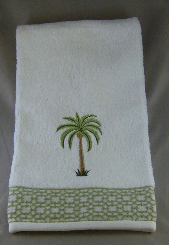 DELUXE GOLF TOWEL WHITE WITH PALM TREE AND TRIM BRAND NEW  