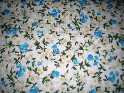 SMALL BLUE FLOWER CALICO PRINT FABRIC  