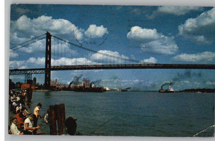 Postcard~Ambassador Bridge~Detroit,MIWindor,Canada  