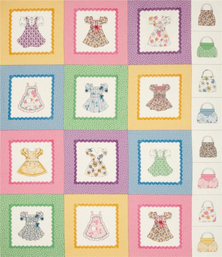 Timeless Treasures DOLL DRESSES & PINAFORES PANEL fabric So Cute 