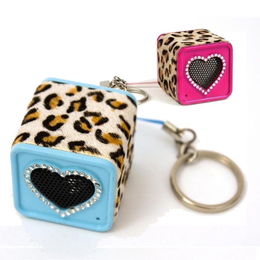 Chicboom Keychain Speaker Leopard Swarovski Crystal Heart Chicbuds 