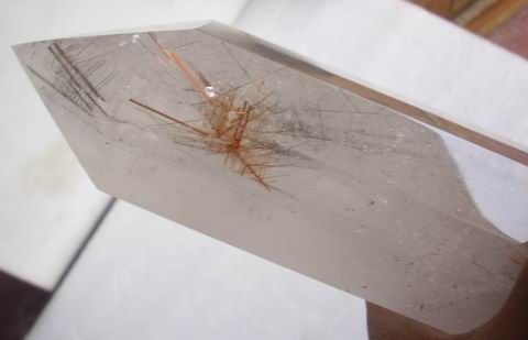 3LB RARE NATURAL GOLD HAIR & TOURMALINE RUTILE QUARTZ CRYSTAL POINT 