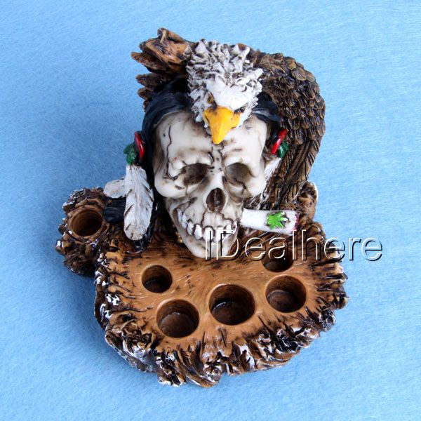 Eerie Skull & Eagle Ink Tray Cap Holder Tattoo Utensil  