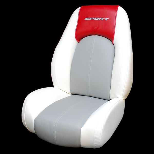 SEA RAY 175 SPORT WHITE / GRAY / RED BOAT BUCKET SEAT (SINGLE)  