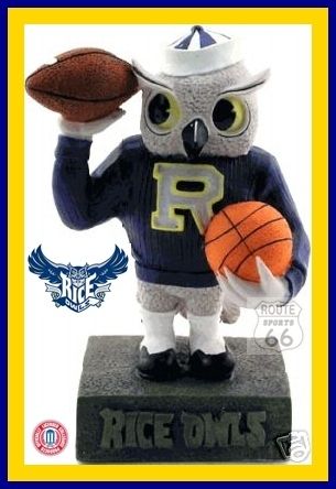 RICE UNIVERSITY SAMMY BASKETBALL FOOTBALL OWL MASCOT NW  