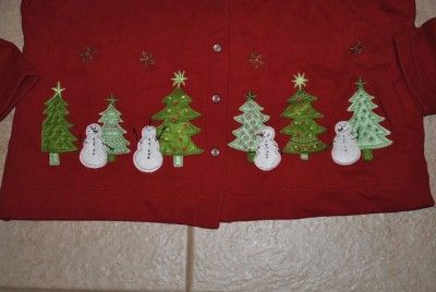 UGLY CHRISTMAS CARDIGAN SWEATER STITCHED EXTRA LARGE LADIES WOMENS 