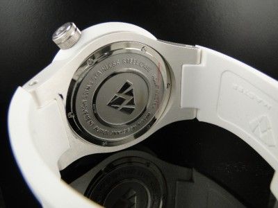 AQUA MASTER MENS RUBBER BAND WHITE DIAMOND WATCH SWISS  