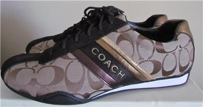 Coach JAYME KHAKI/CHESTNUT SNEAKERS # A1585 8,8.5,9  