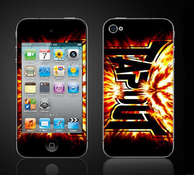 iPod Touch 4th Gen Tapout MMA UFC Skins Flames Fighter  