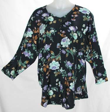 Making it Big Sz 1 Floral Print Blouse 16W 20W FLAW  