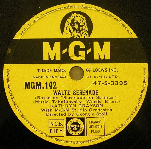 KATHRYN GRAYSON 78 rpm WALTZ SERENADE   MGM 142  