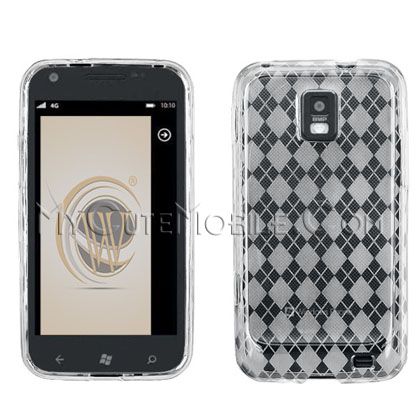 Samsung Focus S i937 Case   One piece Clear Argyle TPU Durable Skin 