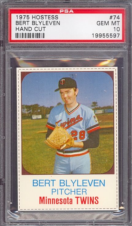 1975 Hostess #74 Bert Blyleven Twins PSA 10 pop 10 *267607  