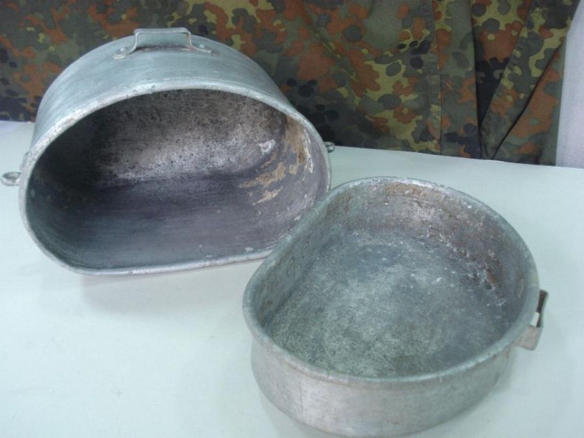 WWI ITALIAN ALUMINUM MESS KIT w/TRENCH ART GRAFFITI  