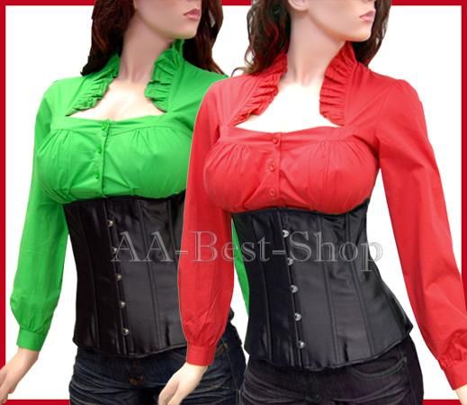 Ruffles Collar Long Sleeved Shirt Blouse Top ( S   3X )  