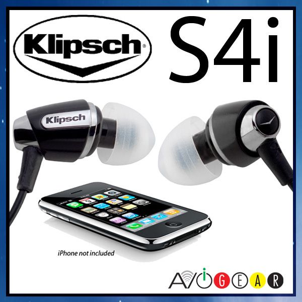 Klipsch S4i BLACK Headphone Earbuds iPhone iPod iTouch  