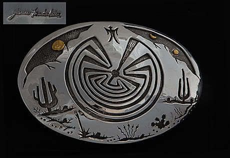 James Fendenheim Tohono Oodam Western Belt Buckle  