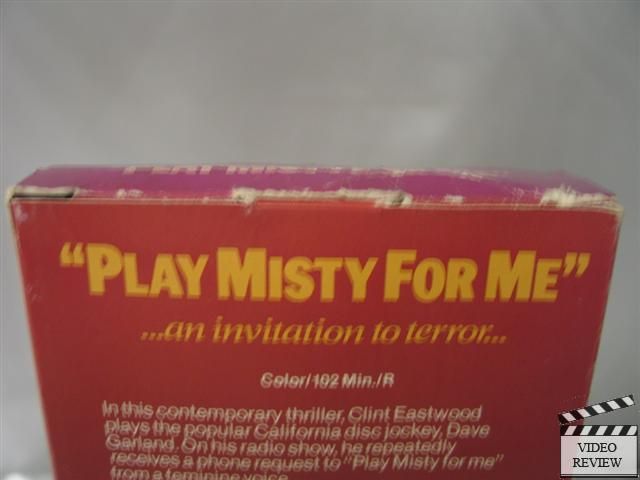 Play Misty For Me VHS Clint Eastwood, Jessica Walter  