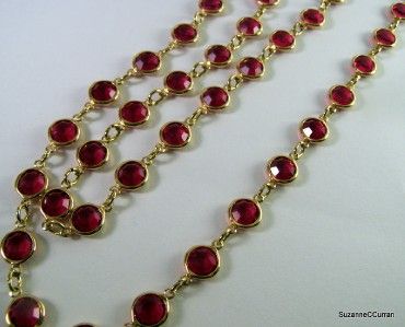 Estate RED Austrian Crystal Choker Necklace 35 Free US Shipping 