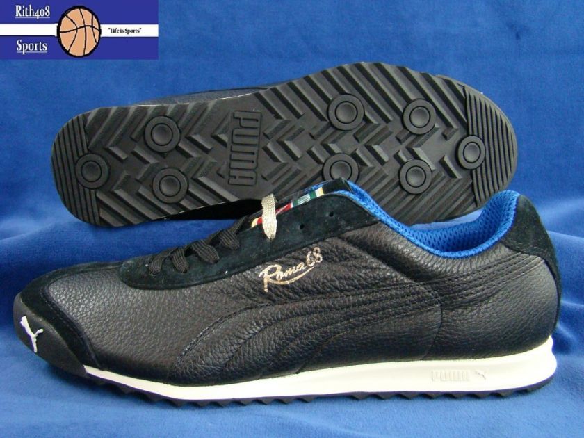 PUMA ROMA 68 ITALIA BLACK WHITE MENS RUNNING SHOES NEW  