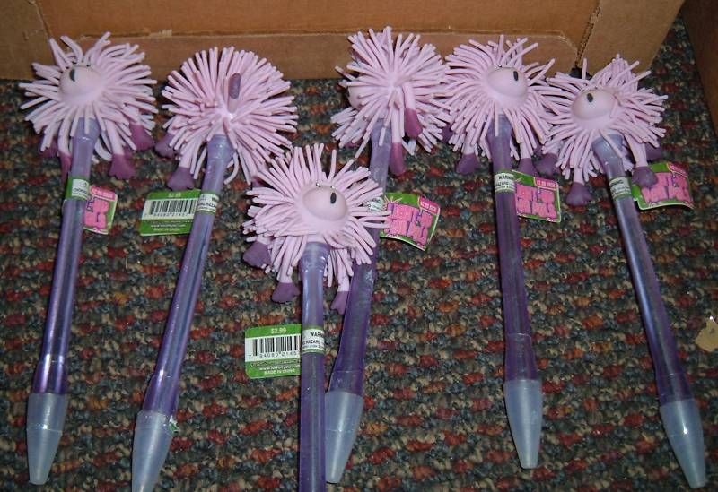 B99 SET OF 6 LIGHT UP PURPLE SHEEP PEN PALS INK PENS  