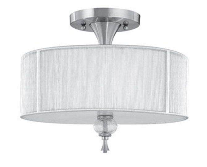 World Imports Bayonne SEMI FLUSH MOUNT, Nickel & Glass  