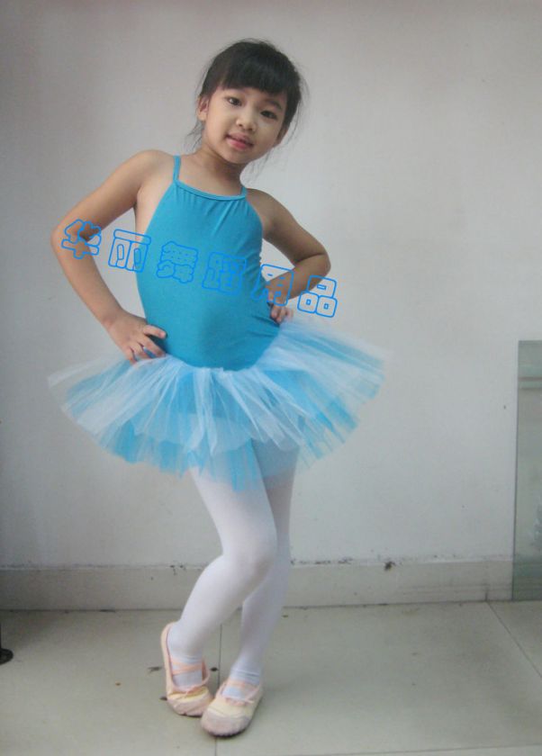 NWT Girls Leotard Dance Ballet Tutu Dress SZ 7 8 Blue  