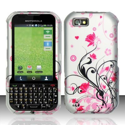 for Nextel Sprint Motorola Titanium i1x  Pink Silver Vines Hard Case 