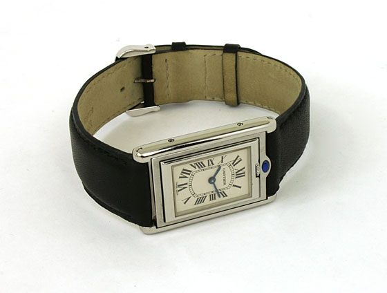 MENS STEEL CARTIER TANK BASCULANTE REVERSO WATCH  