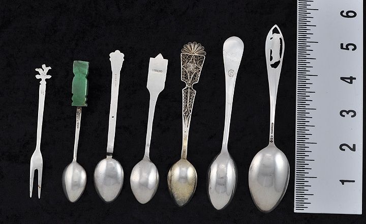 Sterling Tijuana Mexican Souvenir 6 Spoons & Fork  