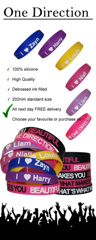 One Direction THATS WHAT MAKES YOU BEAUTIFUL I LOVE WRISTBANDS  