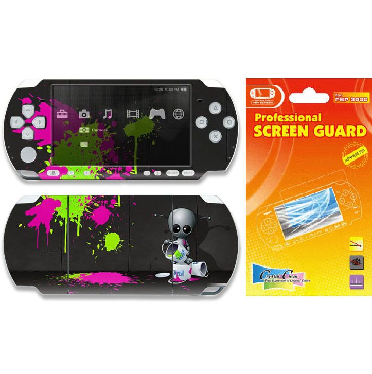 Sony PSP 3000 Slim Skin + LCD Screen Protector ^AT9  