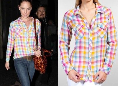 RAILS Womens Flannel Shirt Plaid Top Kendra Gauze Rainbow NEW  