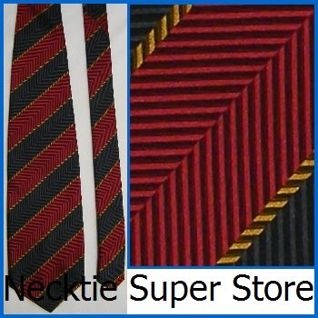 JOSEPH JOS A BANK STRIPE DARK RED NAVY BLUE REPP SILK NECK TIE NECKTIE 