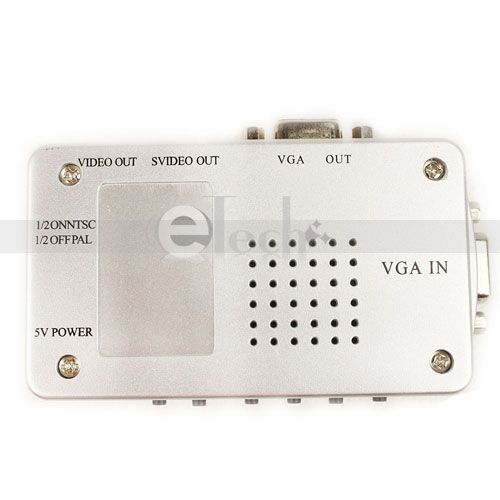 PC to TV VGA to TV RCA Composite S video Converter Box for PC Laptop 