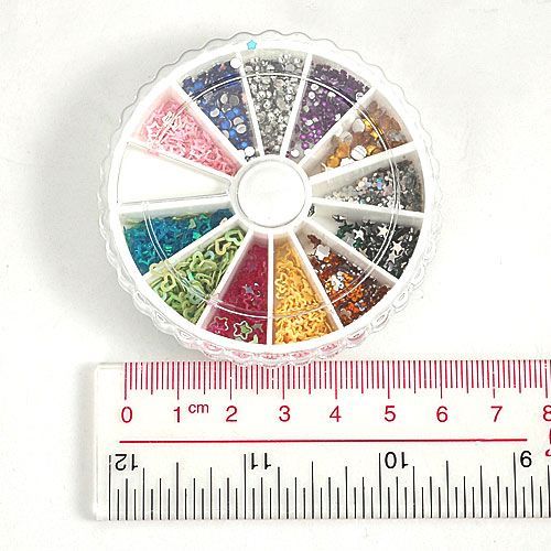 1200 ROUND STAR RHINESTONES NAIL ART GLITTER SHINING UK  