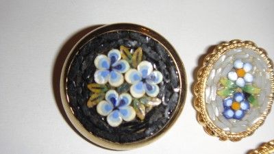 VINTAGE MOSAIC BROOCH & EARRINGS Sweet GLAM  