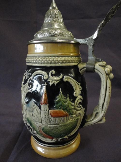 GERMAN? ROTHENBURG O.D. TAUBER SMALL LIDDED STEIN   H5  