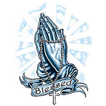 Blessed Praying Hands Cross Chain Christian T Shirt Hoodie Long Sleeve 