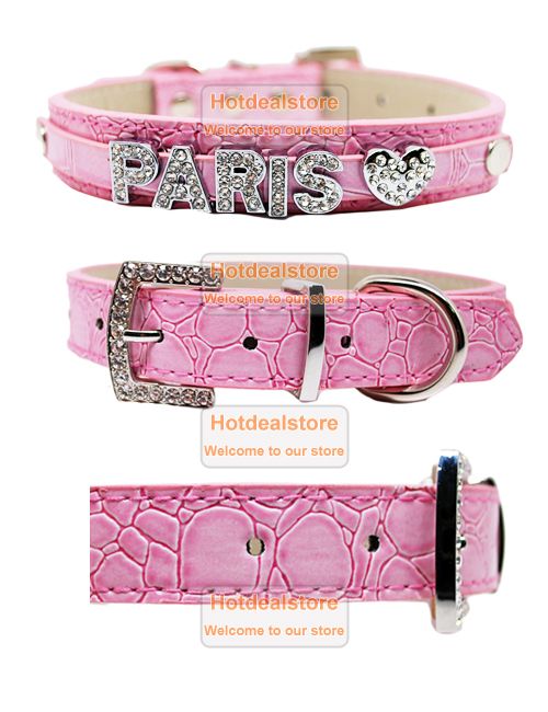 Croc Pet Dog Cat Personalized DIY Collar Rhinestone  