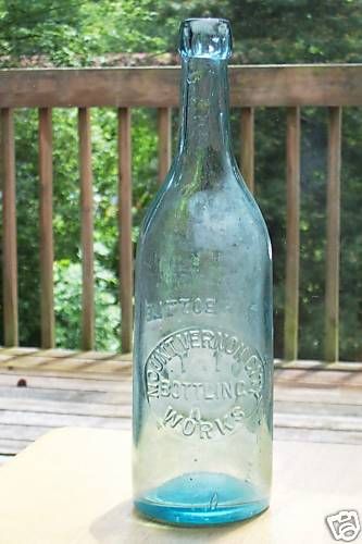 MOUNT VERNON CITY BOTTLING WORKS 1885 BLOB QT SODA  