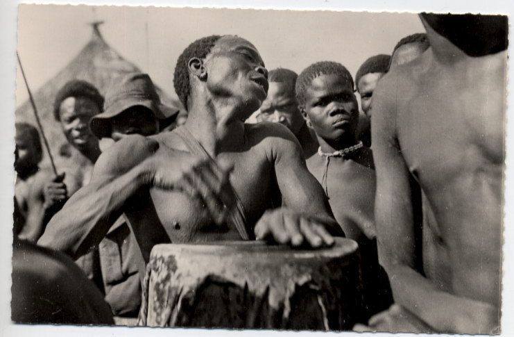 P1083 BLACK AFRICA TAM TAM PLAYER RPPC  