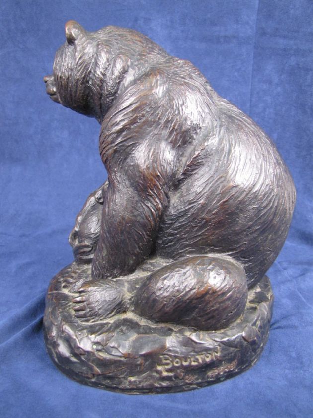 Bronze Sculpture Bear w/Cubs Joseph Boulton Signed #548  