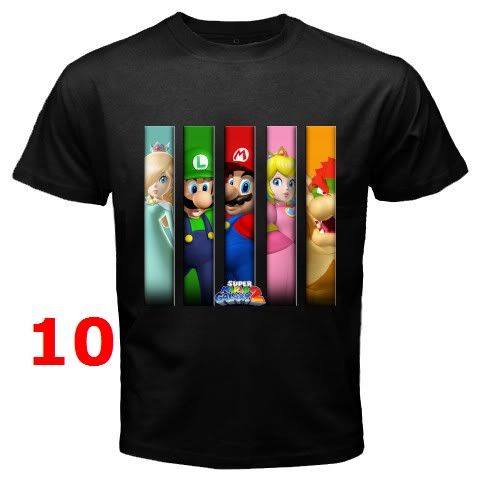 SUPER MARIO GALAXY BLACK T SHIRT  