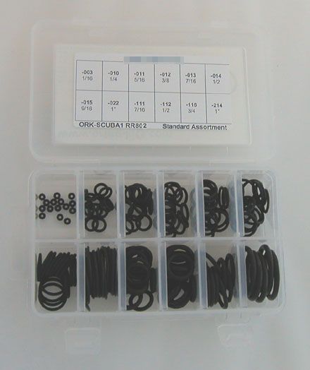 SCUBA/DIVERS O RING KIT BUNA 12 SIZES 166 PC 90 DURO  