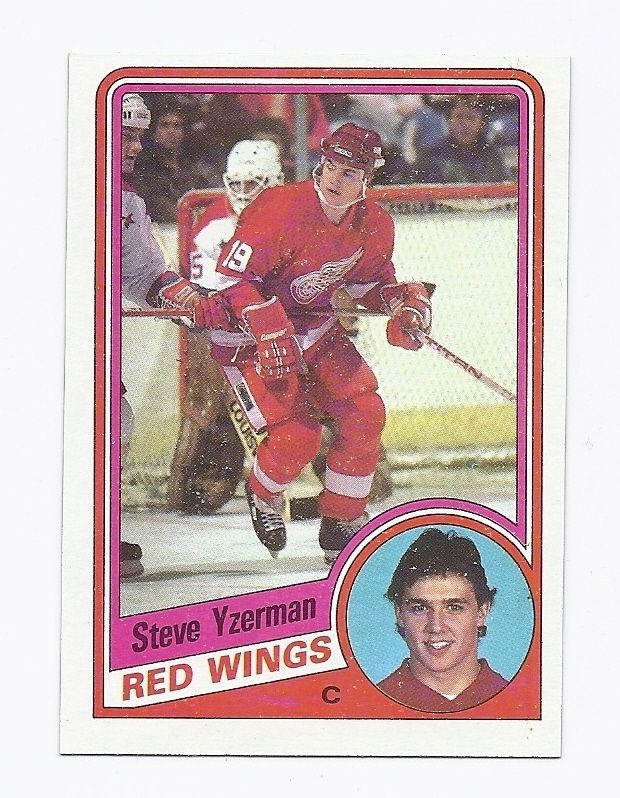 1984 85 TOPPS # 49 WINGS STEVE YZERMAN ROOKIE NRMT+CARD  