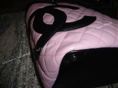 AUTH SMALL PINK/BLACK CHANEL CAMBON TOTE EXCELLENT  