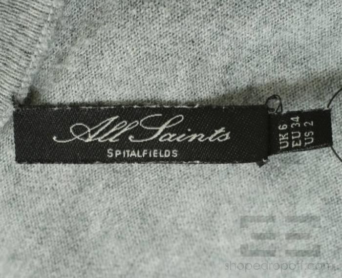 All Saints Spitalfields Heather Grey Wool Long Sleeve Dress Size US 2 