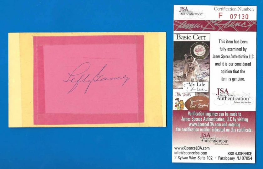 LEFTY GOMEZ Signed Autograph Mounted Cut HOF JSA Yankees Autograph New 